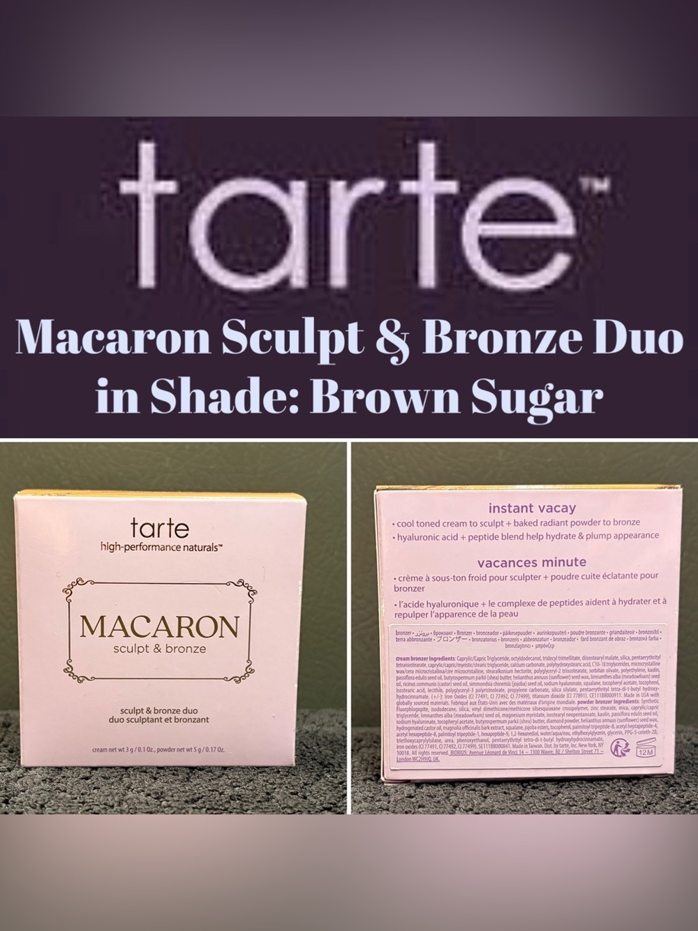 Tarte - Macaron Sculpt & Bronze Duo for Women (Shade: Brown Sugar)